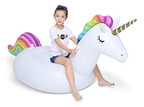 Jasonwell Big Inflatable Unicorn Pool Float