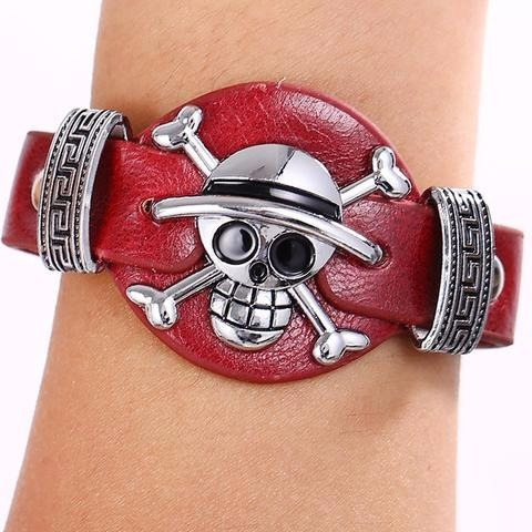 One Piece Pulseira Com Bracelete Original Couro Legítimo