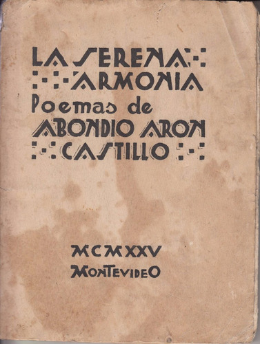 1925 Uruguay Tapa Arte Vanguardia Poesia Serena Armonia Raro