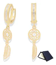 Comprar Aretes Huggie Arracadas Oro 10k Mujer Atrapasueños Pluma Dama Pendientes Mujer Dama Perforación Piercing Arracadas Oro Puro 10 Kilates Aretes Regalo Mujer Novia Regalo Joyería Fina Oro 10k Zirconias