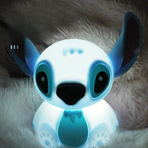 Lampara Velador Silicona Táctil Stitch Cute Kawaii Cable Usb Stitch