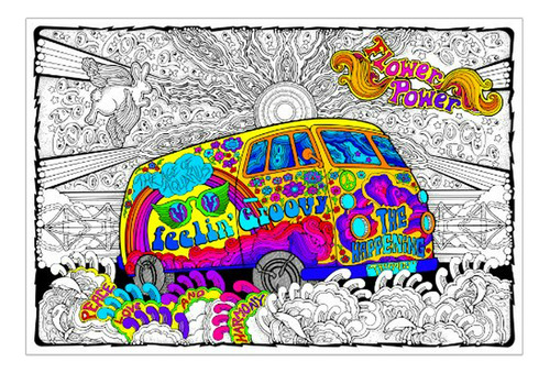 Póster De Colorear Amor En Autobús - 22 X 32.5 Pulgadas (ide