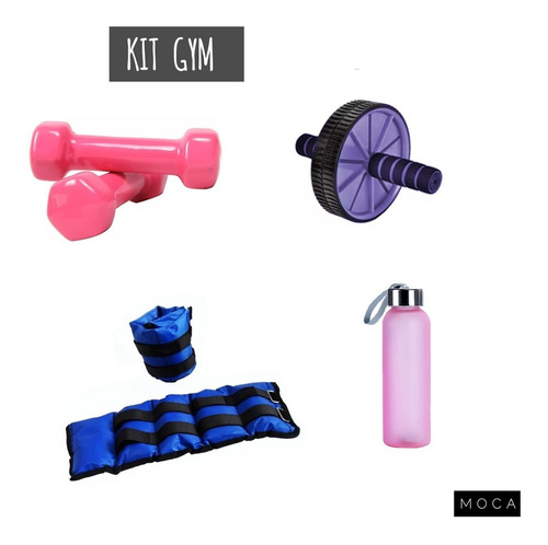 Kit Gym: Mancuernas+tobilleras+rueda+bolleta, Fitness, Yoga