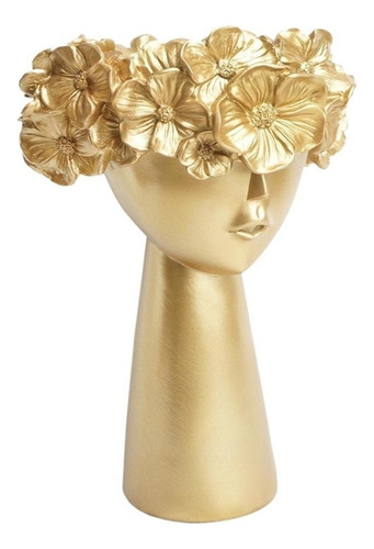 M Escultura De Resina Florero Estatua Macetas De Dorado