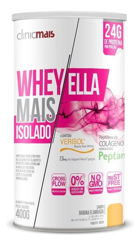 Whey Protein Isolado Ella 27g Revitá 400g Banana Flambada