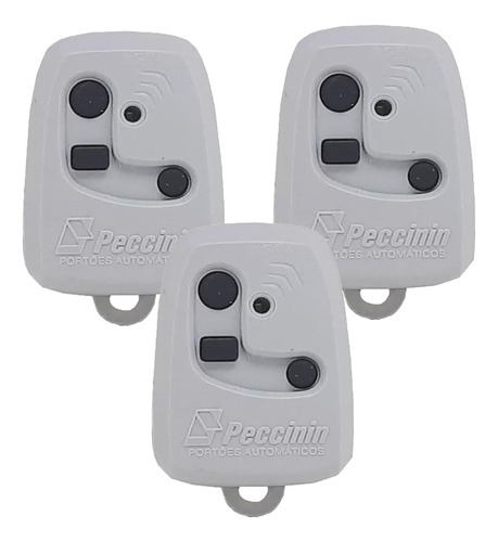 3pcs Controle Remoto Peccinin Portão Original 433mhz Cinza