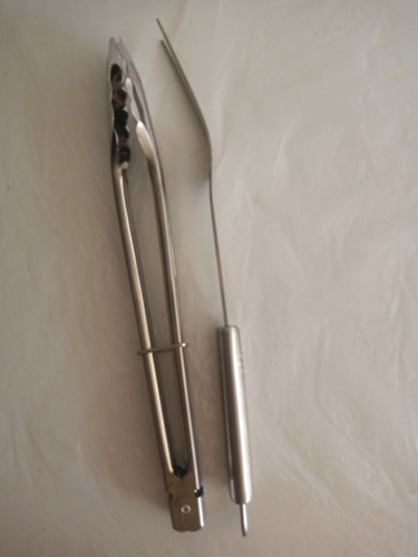 Tenedor Trinche Y Pinza Grande Para Parrilla (Usado)