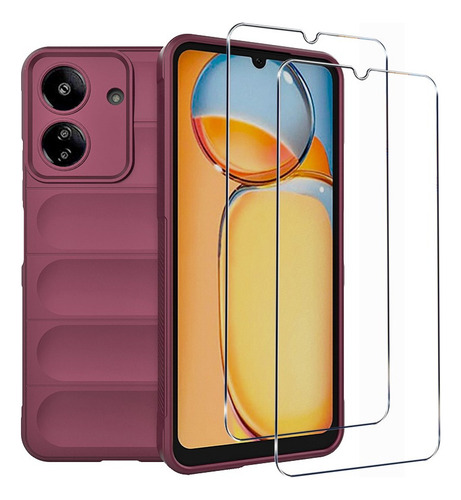 Nueva Funda Rudo Uso Silicona Para Redmi 13c/poco C65+2 Mica