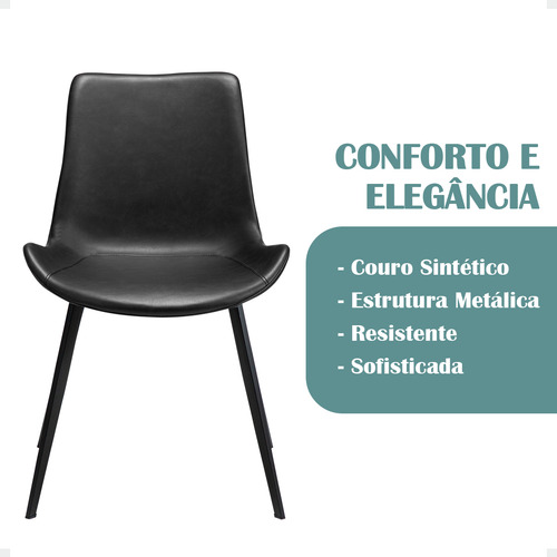 Kit 2 Cadeiras Jantar Basic Ergonômica Versátil Escritório