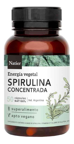 Natier Spirulina Concentrada X50 Cápsulas - Control Del Peso