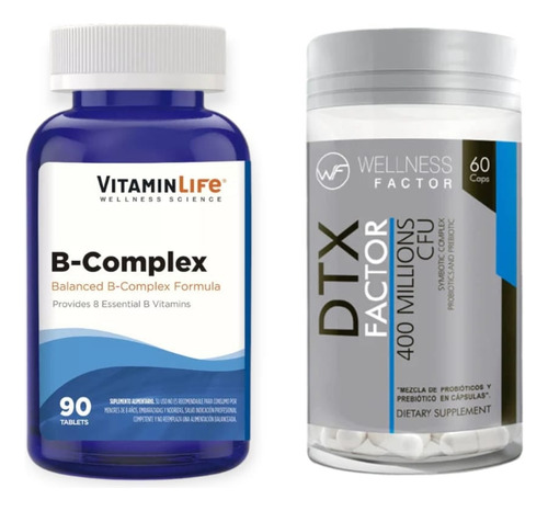 B Complex 90 Tabletas Vitaminlife + Dtx Factor 60 Cps