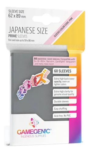 Protectores Prime Gamegenic - Dark Gray (62 X 89 Mm) (60ct)