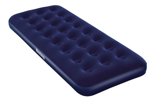 Colchon Inflable 1 Plaza Bestway Color Azul + Inflador A Pie