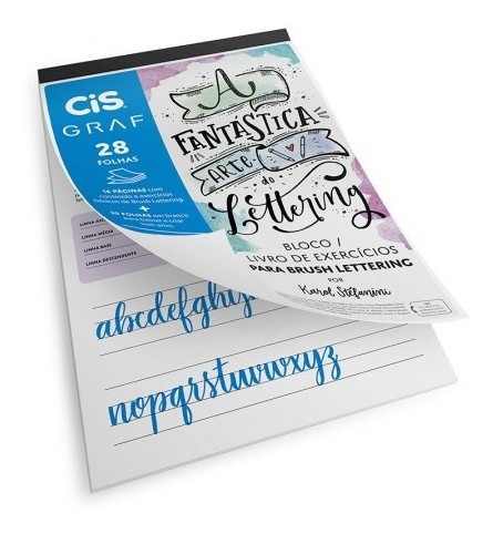 Bloco De Exercício Lettering + Marcador Brush Dual Tip - Cis
