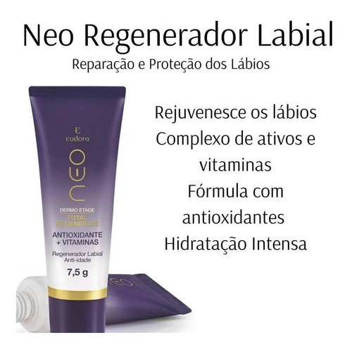 Imagem 2 de 2 de Regenerador Hidratante Labial Anti-idade Neo 7,5g - Eudora