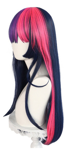 Peluca Larga Lisa Azul Twilight Sparkle Para Cosplay