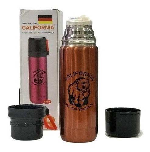 Imagen 9 de 9 de Termo Matero Cafetero Bala 500ml Con Tapa/ Taza Botón