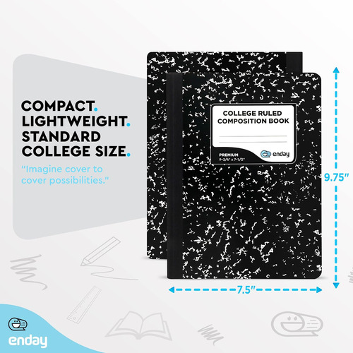 Cuadernos, Enday, C/ 100 Hojas A Rayas, Negro, Pack De 2