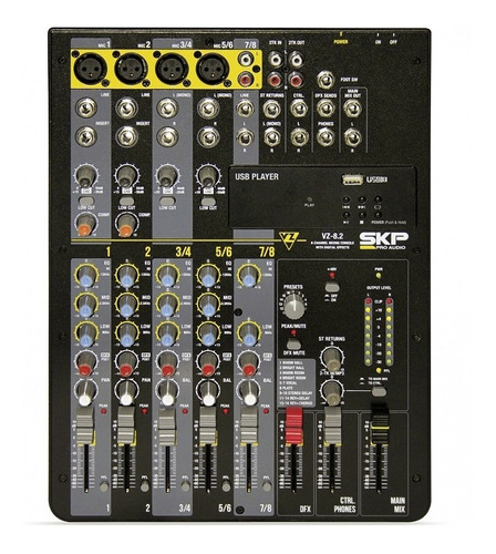 Consola Mezcladora Skp Vz8.2 - 8 Canales Usb Mp3