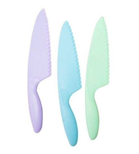 Imagen 2 de 5 de Cuchillo De Plástico Para Vegetales Colores Pastel Facila