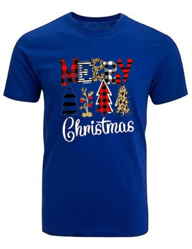 Polera Estampada De Navidad Diseño Merry Christmas