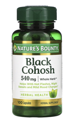 Natures Bounty Black Cohosh 540mg 100 Cápsulas Menopausia 