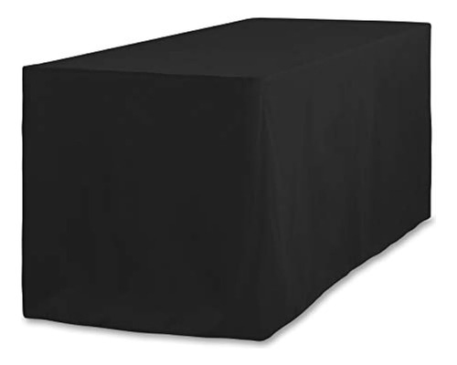 Linentablecloth  Mantel De Poliéster De 6 Pies Negro