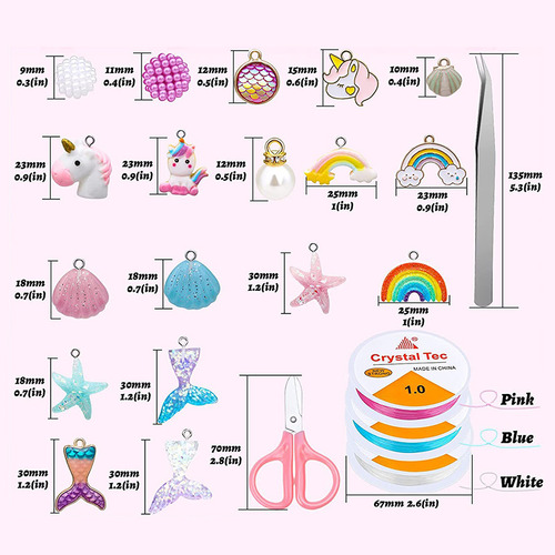 Kit Para Hacer Pulseras Dabeh, 743 Cuentas, Estuche Portátil Con Hilos Y Tijeras, Ideal Para Crear Pulseras, Collares, Diademas, Manualidades Y Regalo Creativo De Cumpleaños.