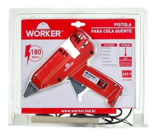 Imagem 4 de 4 de Pistola De Cola Quente Profissional 180w C Botão Worker 220v