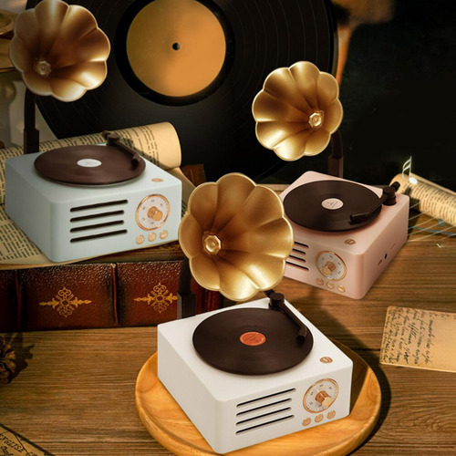Tocadiscos Giratoria Bluetooth 5.0 Mini Altavoz Bluetooth