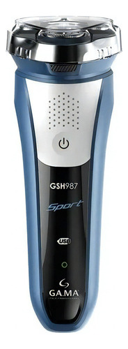 Barbeador Gsh987 Sport Usb Range adequado para chuveiro sem fio, cor branca com azul e preto