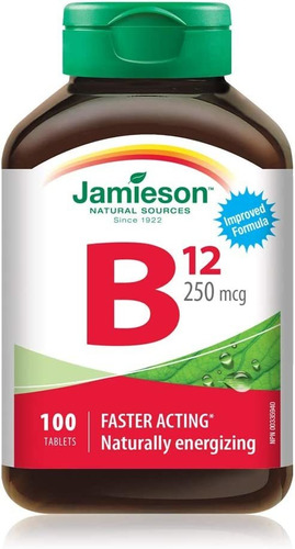 Jamieson Vitamina B12 (methcycobalamin)250mcg, 100 Tabletas