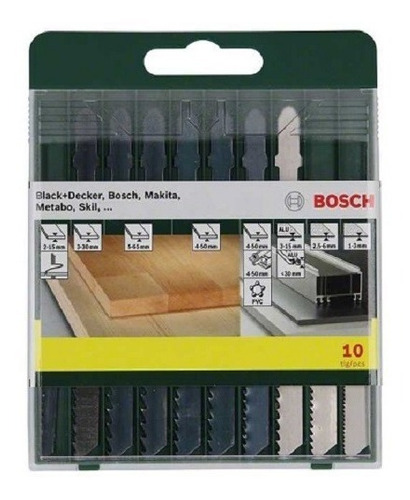 Set Bosch Juego De Hojas Sierra Caladora 10 Pzs Vastago T