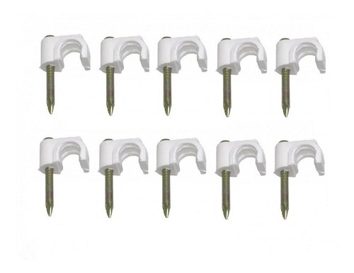 Imagen 2 de 3 de 100u Grampas P/ Pared Sujeta Cables Coaxil Utp Taller U Otro
