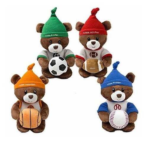 Peluche De Oso De Peluche Deportivo, 6,5 4 Piezas (fútbol, U