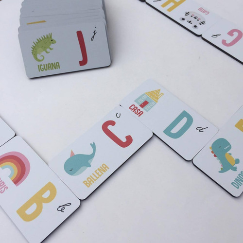 Imagen 3 de 5 de Juego Didáctico Domino Con Las Letras Del Abecedario