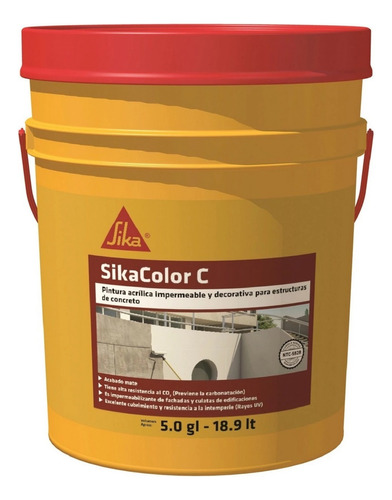 Sikacolor C Recubrimiento Protector Para Concreto Gris 5gl