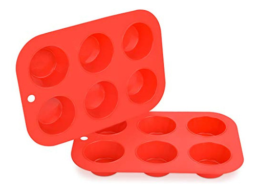 Molde De Silicona Para Magdalenas Caketime, 6 Tazas, Tamaño