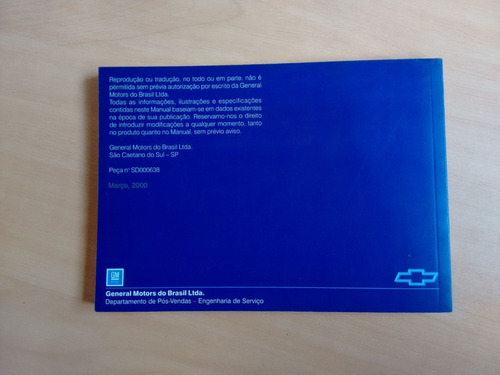 Manual Do Proprietário Corsa Ano 2000 Chevrolet 391q (Usado)