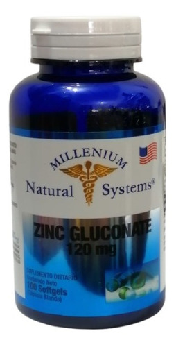 Zinc Gluconate 120mg X100 Capsulas - Unidad a $390