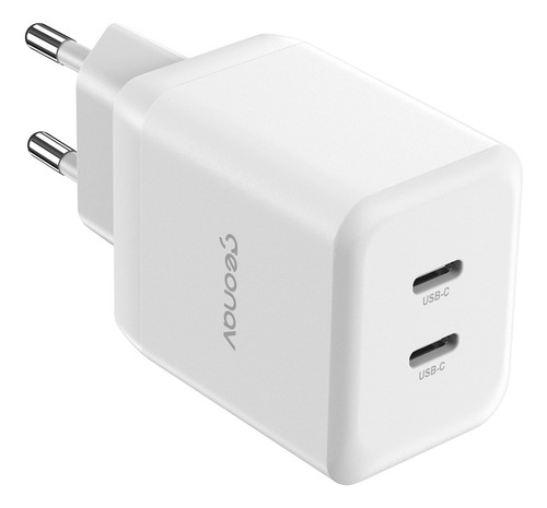 Carregador Universal Ultrarrápido Turbo 35w Gan 2 Portas Usb-c Geonav