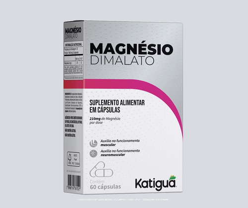 Kit 4 Suplemento Magnésio Dimalato 550mg 60cps - Katigua Sem Sabor
