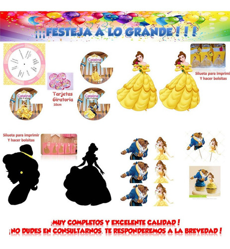 La Bella Y La Bestia Para Imprimir Decoración Cumple Candy