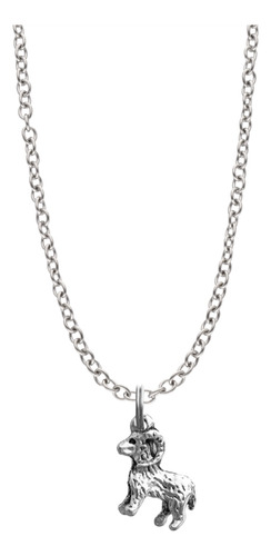 Collar Animales Dije Colgante Pareja Amigos Cadena Acero Plateado Cabra Chivo