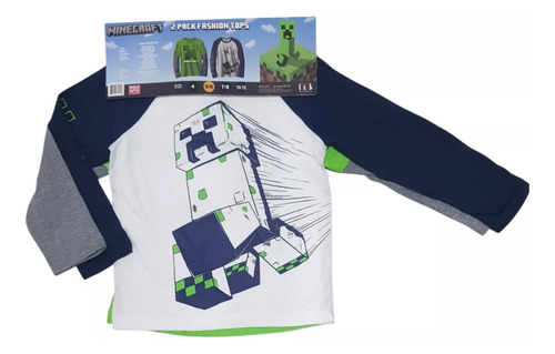 Playera De Minecraft Para Niño 2 Piezas