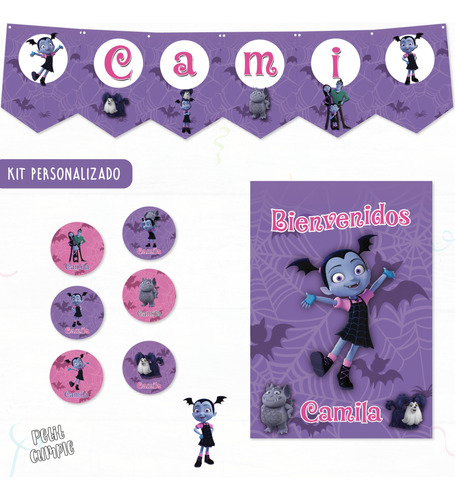 Kit Imprimible Vampirina Personalizado (sin Candy Bar)