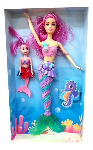  Muñeca Tiny Sirena Con Luz Y Mini Sirena ELG 53741