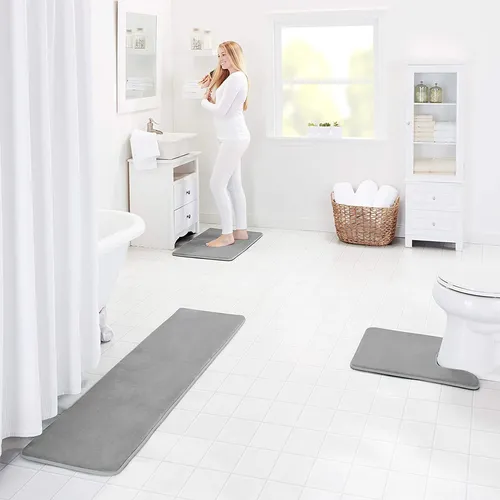 Memoria Espuma De Baño Estera Antideslizante Absorbent...