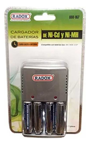 Cargador De Baterias Aa Aaa 9v Inc 4 Bat Aa  Radox 660-167