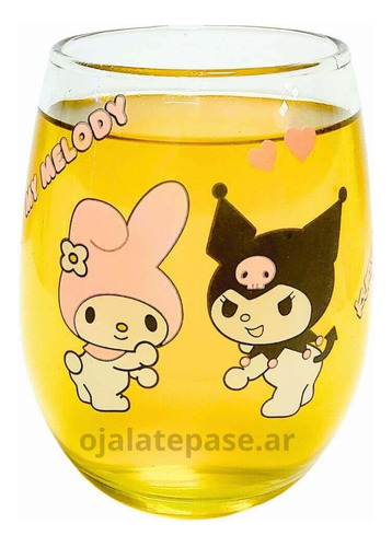 Vaso Vidrio  Hello Kitty My Melody Kuromi